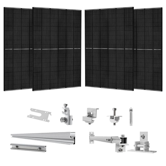 410 WATT MONOCRYSTALLINE SOLAR PANEL (4 PACK) WITH SOLAR PANEL MOUNT RACK